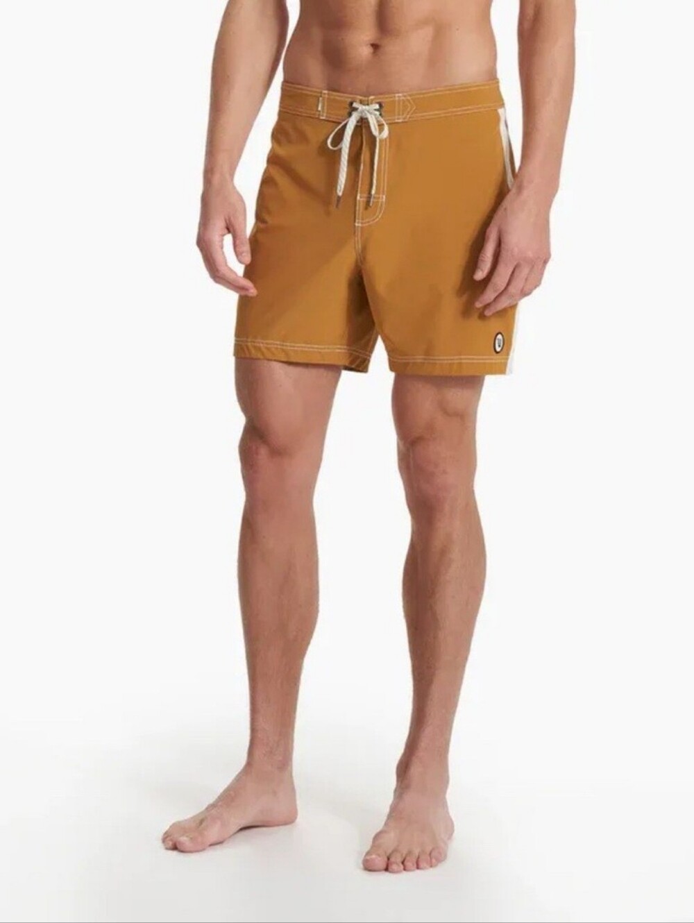 Vuori Puerto Boardshort Men Size 33 Dark Golden Yellow Swim Trunks